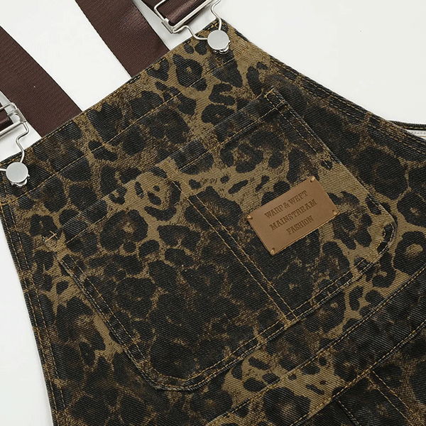 Ogrodniczki Vintage<br> Wzór Lamparta