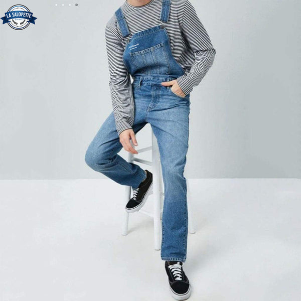 Ogrodniczki Jeansowe<br> Niebieskie Męskie Denim