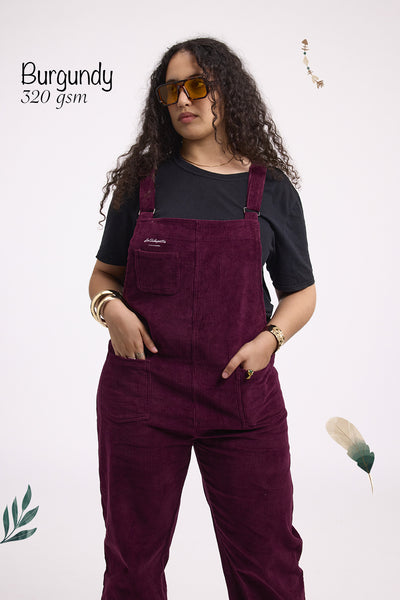 Salopette Velours Bordeaux Grande Taille