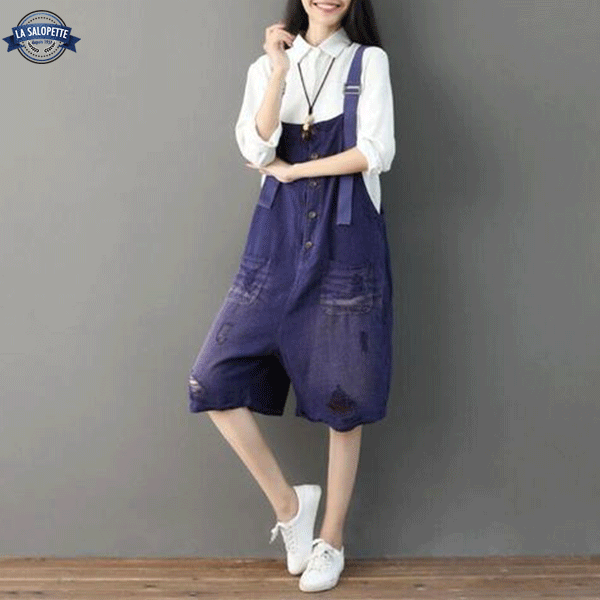 Ogrodniczki Jeansowe<br> Fioletowe Tainan