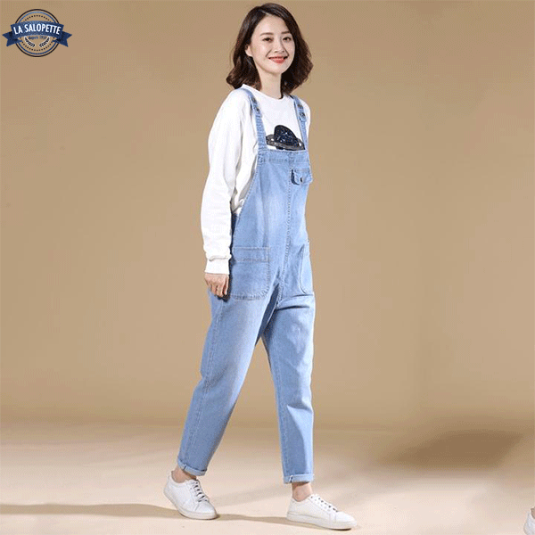 Jasne Ogrodniczki<br> Jeansowe Blue Look