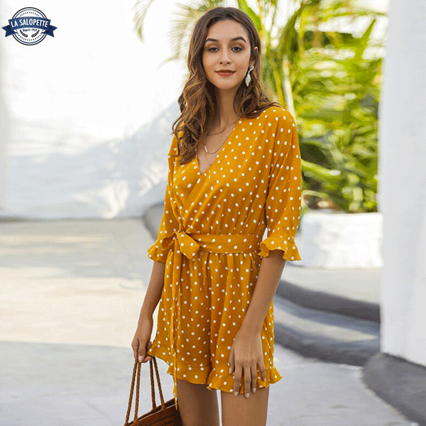 Robe Jaune à Pois