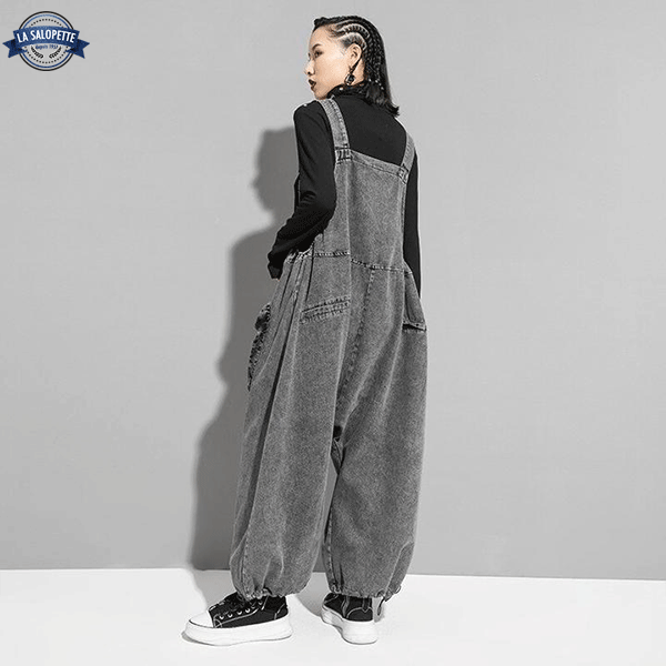 Ogrodniczki Jeansowe<br> Szare Damskie Toshima