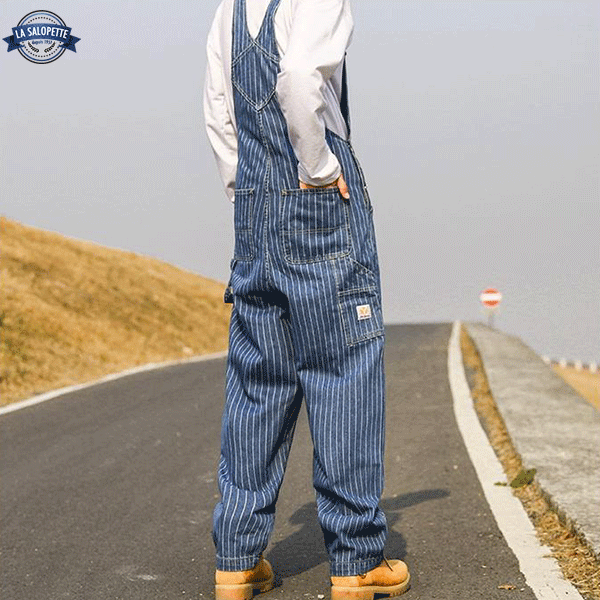 Ogrodniczki jeansowe w paski męskie Raincoat