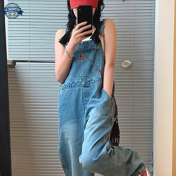 Ogrodniczki Jeansowe<br> Baggy Damskie