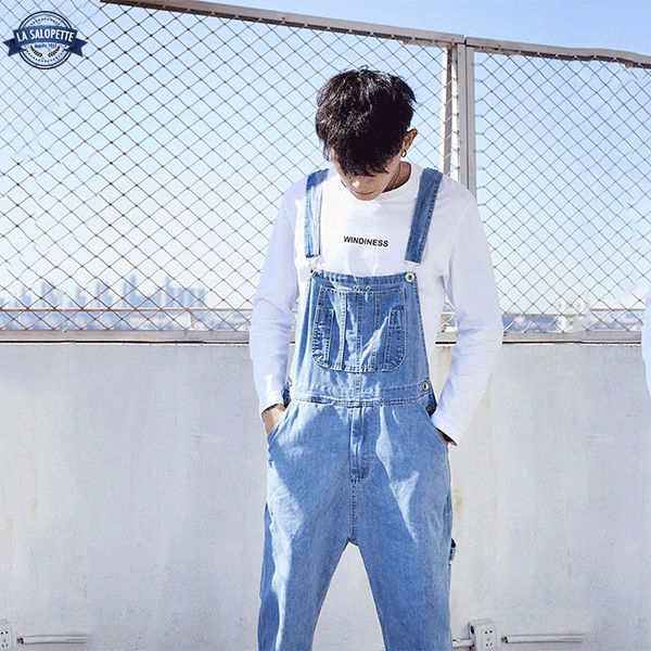 Ogrodniczki jeansowe<br> niebieskie jasny denim Leto