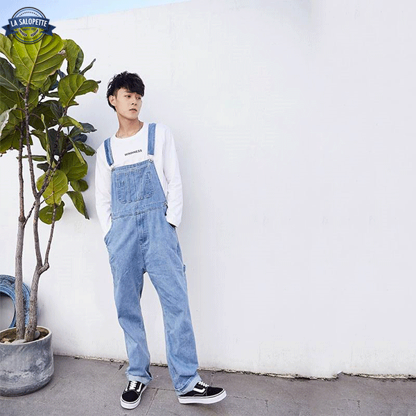 Ogrodniczki jeansowe<br> niebieskie jasny denim Leto