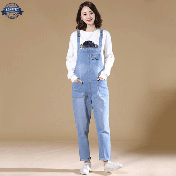 Jasne Ogrodniczki<br> Jeansowe Blue Look