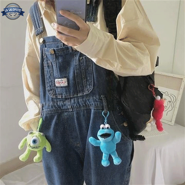 Salopette en Jean Denim Bleu