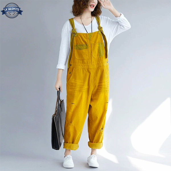 Ogrodniczki Jeansowe<br> Żółte Kanarkowe Hipster