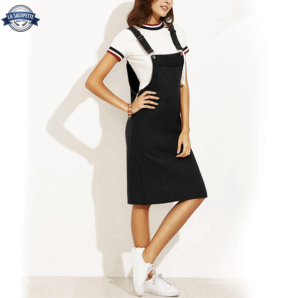 Ogrodniczki Vintage<br> Spódnica Czarna Stretchy