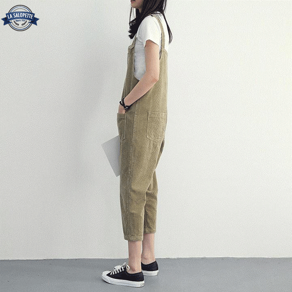 Ogrodniczki Vintage<br> Sztruksowe Khaki