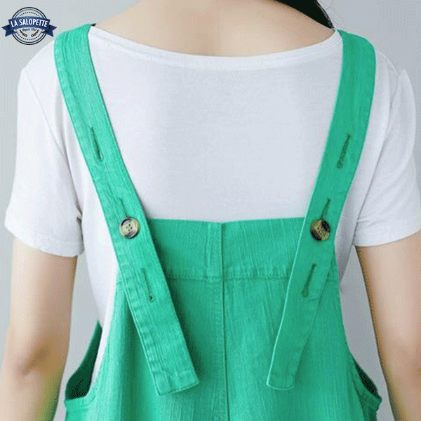 Ogrodniczki Jeansowe<br> Zielone Kawaii